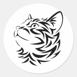 Sticker Rond chat noir