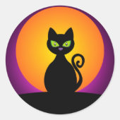 Sticker Rond Chat noir (Devant)