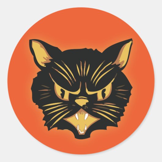 Sticker Rond Chat noir (Devant)