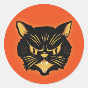 Sticker Rond Chat noir