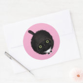 Sticker Rond Chat noir (Enveloppe)