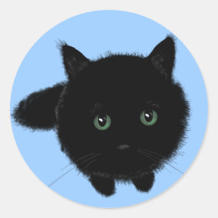 Sticker Rond Chat noir