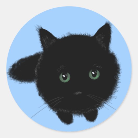 Sticker Rond Chat noir (Devant)