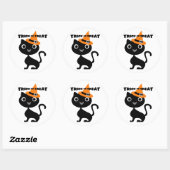 Sticker Rond Chat noir (Feuille)