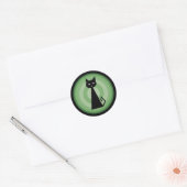 Sticker Rond Chat noir (Enveloppe)