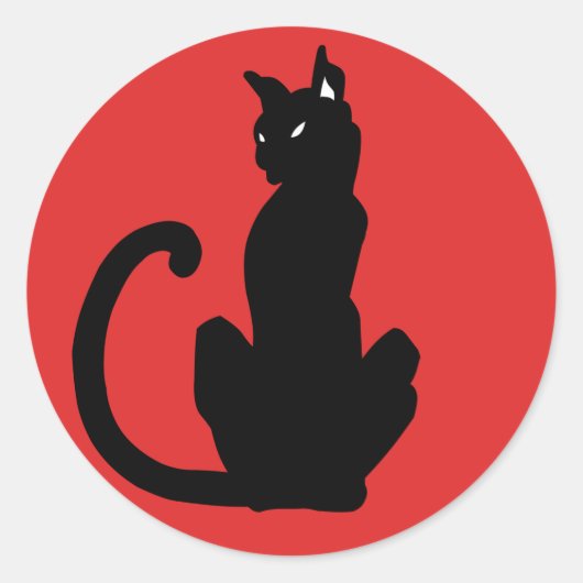 Sticker Rond Chat noir (Devant)