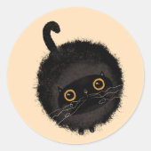 Sticker Rond Chat noir (Devant)