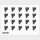 Sticker Rond Chat Noir (Feuille)