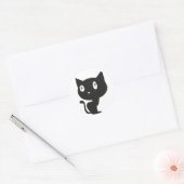 Sticker Rond Chat Noir (Enveloppe)