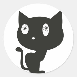 Sticker Rond Chat Noir