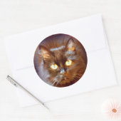 Sticker Rond chat noir (Enveloppe)