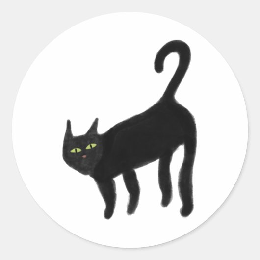 Sticker Rond chat noir 9 (Devant)