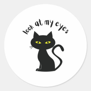 STICKER ROND CHAT NOIR 9