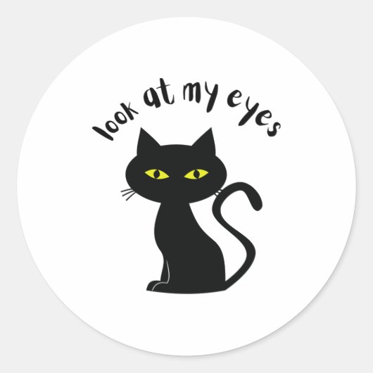 STICKER ROND CHAT NOIR 9 (Devant)
