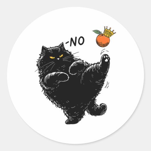 Sticker Rond Chat Noir Aucun Rois En Amérique Nous Le Peuple Po (Devant)