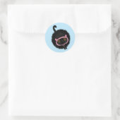 Sticker Rond Chat noir avec oreilles de lapin (Sac)