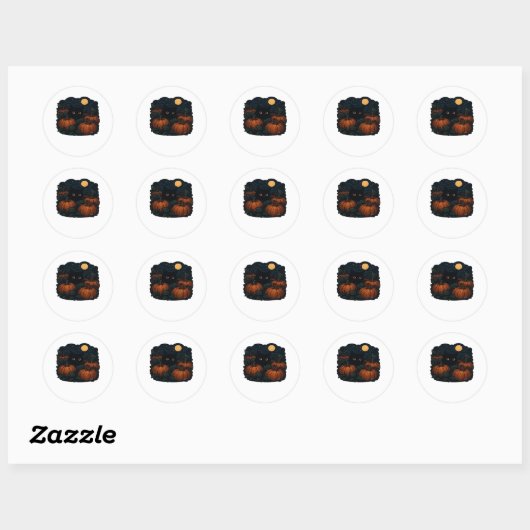 Sticker Rond Chat noir dans le T-shirt classique Patch (Feuille)