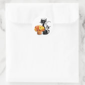 Sticker Rond Chat noir de Halloween (Sac)