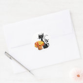 Sticker Rond Chat noir de Halloween (Enveloppe)