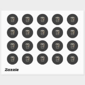 Sticker Rond Chat Noir de Lune Halloween (2) (Feuille)
