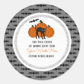 Sticker Rond Chat noir d'Halloween (Devant)