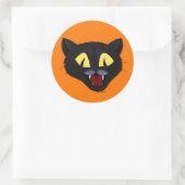 Sticker Rond Chat noir d'Halloween (Sac)