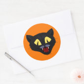 Sticker Rond Chat noir d'Halloween (Enveloppe)