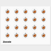 Sticker Rond Chat noir d'Halloween (Feuille)