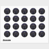 Sticker Rond Chat noir d'Halloween blanc mignon (Feuille)