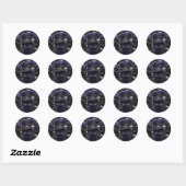 Sticker Rond Chat noir d'Halloween blanc mignon (Feuille)