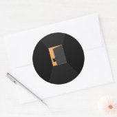 Sticker Rond Chat noir drôle d'Halloween (Enveloppe)