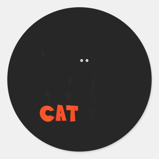 Sticker Rond Chat noir drôle Servante de chat (Devant)