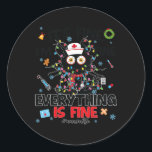 Sticker Rond Chat Noir Drôle Son Tout Fin Nurse Christma<br><div class="desc">Funny Chat Noir Son Beau Tout Infirmier Noël Femmes</div>