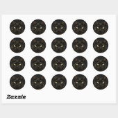 Sticker Rond chat noir éffrayant (Feuille)
