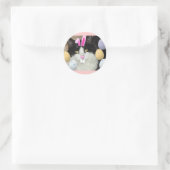 Sticker Rond Chat noir et blanc de Pâques (Sac)