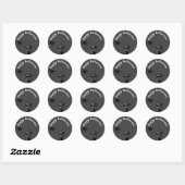 Sticker Rond Chat noir et Halloween Spider (Feuille)