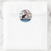 Sticker Rond Chat noir et papillons (Sac)