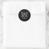 Sticker Rond Chat Noir Halloween Bohème (Sac)