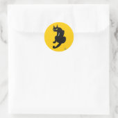 STICKER ROND CHAT NOIR HALLOWEEN PARTY (Sac)