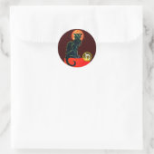 STICKER ROND CHAT NOIR HALLOWEEN PARTY MONOGRAM (Sac)