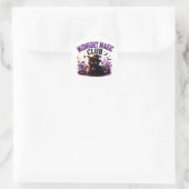Sticker Rond 🐈⬛ Chat Noir Magique Citation Halloween 🌙 (Sac)