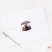 Sticker Rond 🐈⬛ Chat Noir Magique Citation Halloween 🌙 (Enveloppe)