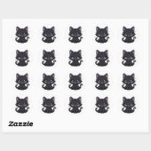 Sticker Rond Chat noir magique Kawaii Galaxy Queue de queue Kit (Feuille)