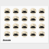 Sticker Rond Chat noir Meh-ow (Feuille)