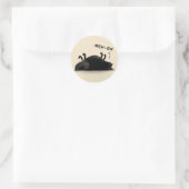 Sticker Rond Chat noir Meh-ow (Sac)