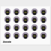 Sticker Rond Chat Noir Merci (Feuille)