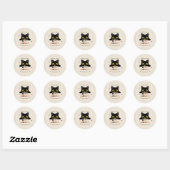 Sticker Rond Chat noir mignon Halloween (Feuille)