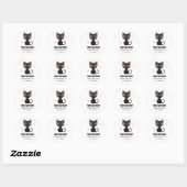 Sticker Rond Chat noir mignon Halloween – Conception Trick or T (Feuille)