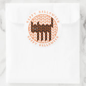 Sticker Rond CHAT NOIR TRICOTÉ Grande enveloppe ronde avec ferm (Sac)