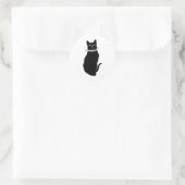 Sticker Rond Chat noir vintage (Sac)